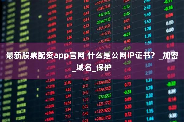 最新股票配资app官网 什么是公网IP证书？_加密_域名_保护